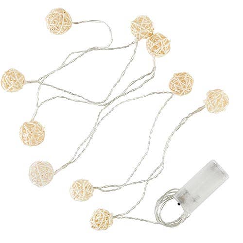 Rattan Ball String Lights Set