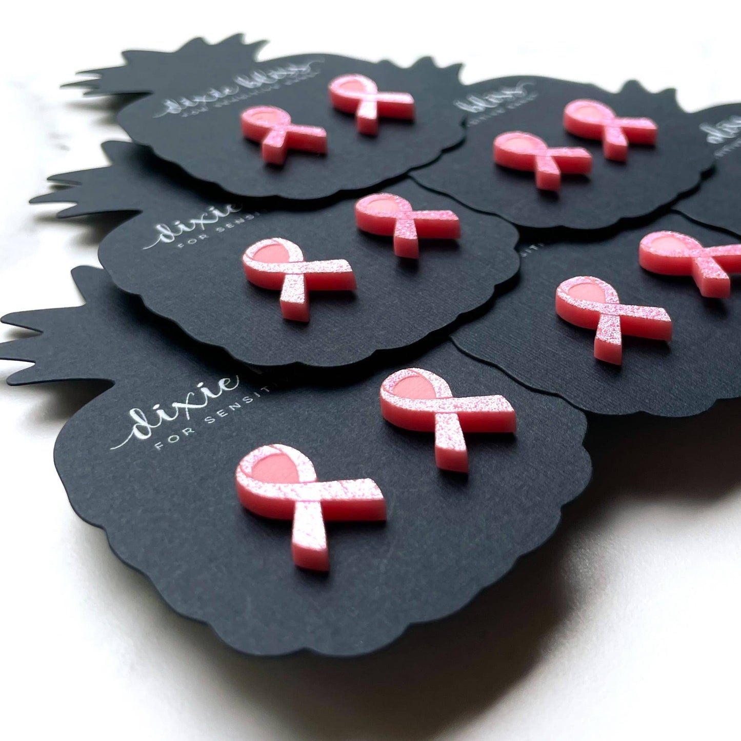Cancer Awareness Pink Ribbon Studs