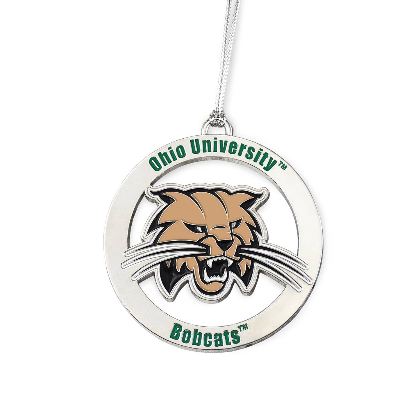 University of Ohio Bobcats Silver Ornament