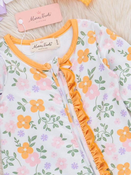 Buttercup Blooms Ruffle Sleeper Pajamas