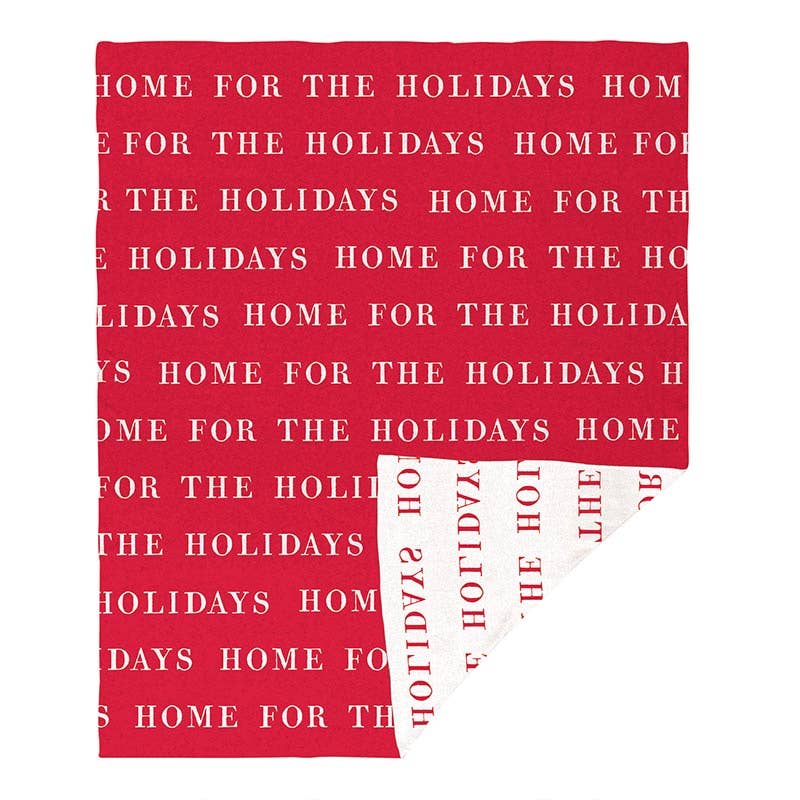 Red "Home For The Holidays" Throw