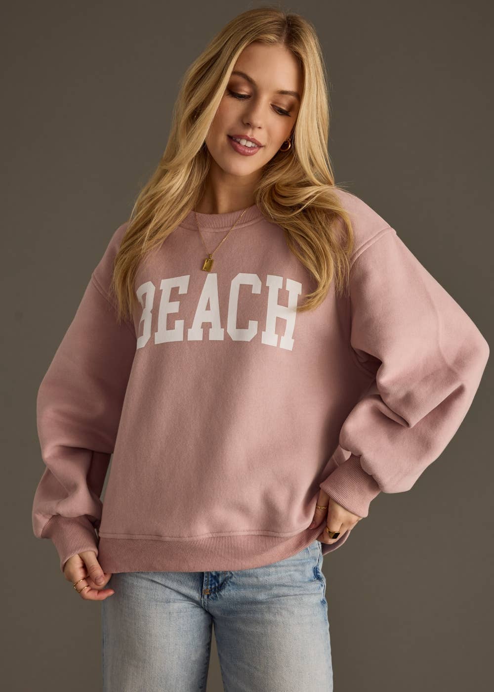 Panache Apparel Dusty Pink Beach Sweatshirt