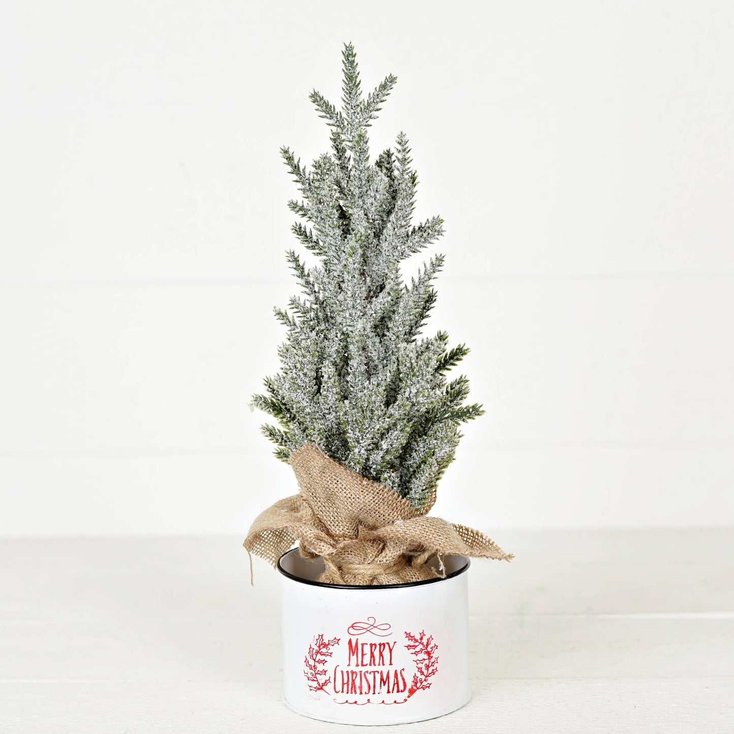 16 Inch Snowy Cypress Pine Tabletop Tree
