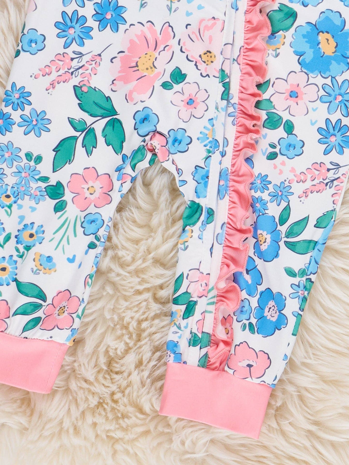 Floral Fantasia Ruffle Sleeper Pajamas: 12-18 Months