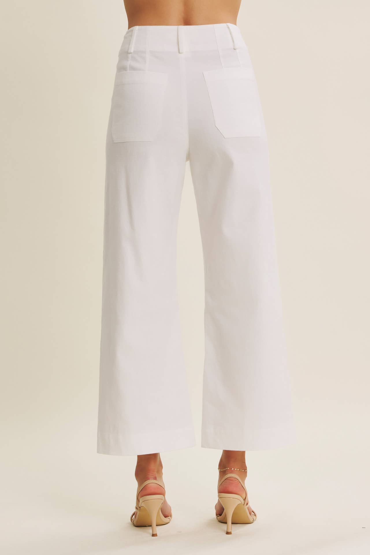SEASONLESS STRETCHY COTTON LINEN ANKLE PANTS WITH POCKETS: LILAC / S