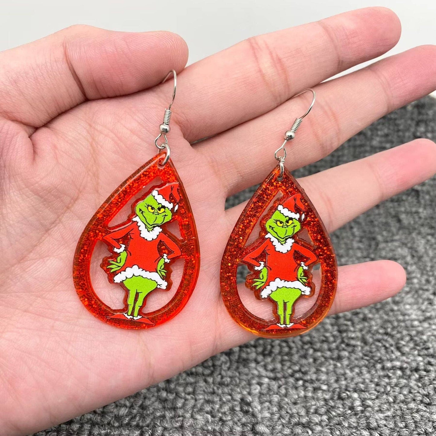 Grinch Element Acrylic Dangle Earrings