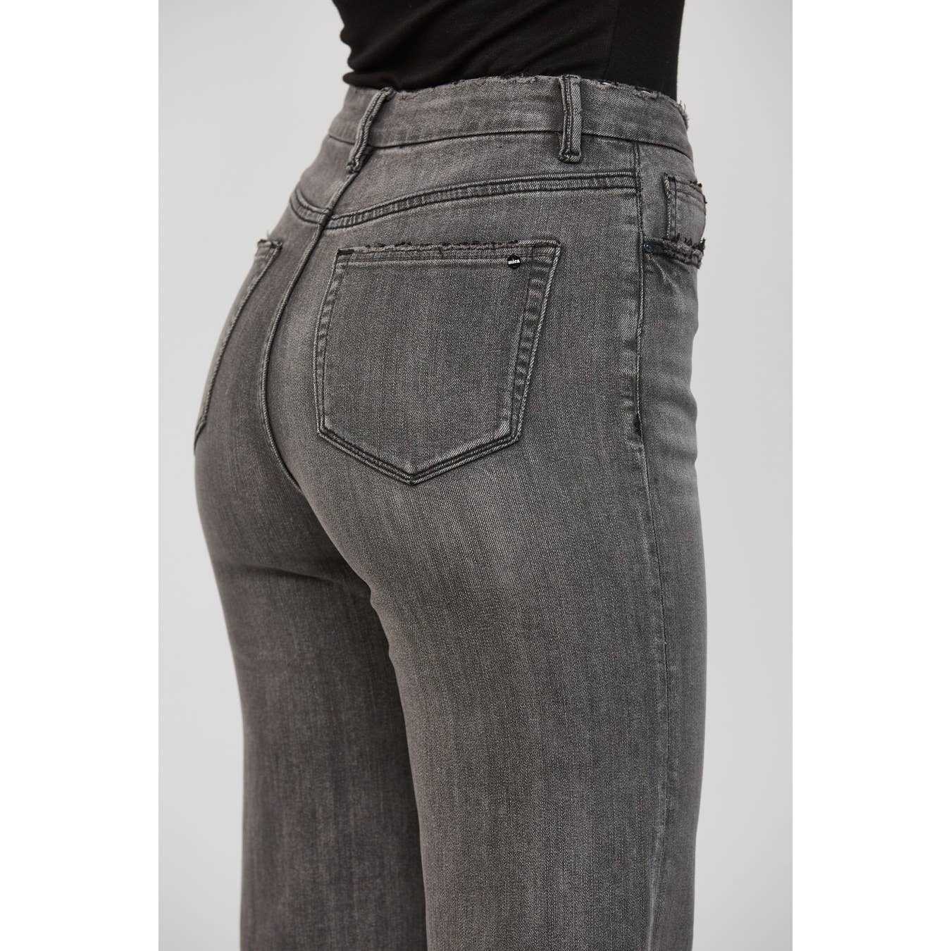 Mica Denim Dark Grey Super Soft High Wide Leg Jean