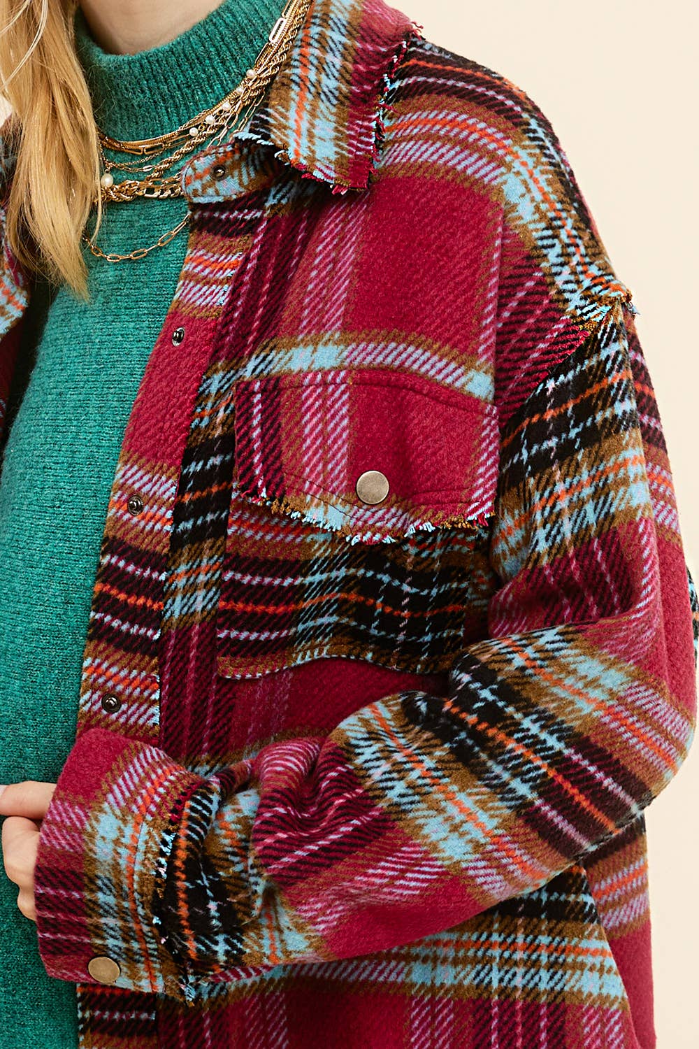 Plaid Button Down Fall Winter Jacket