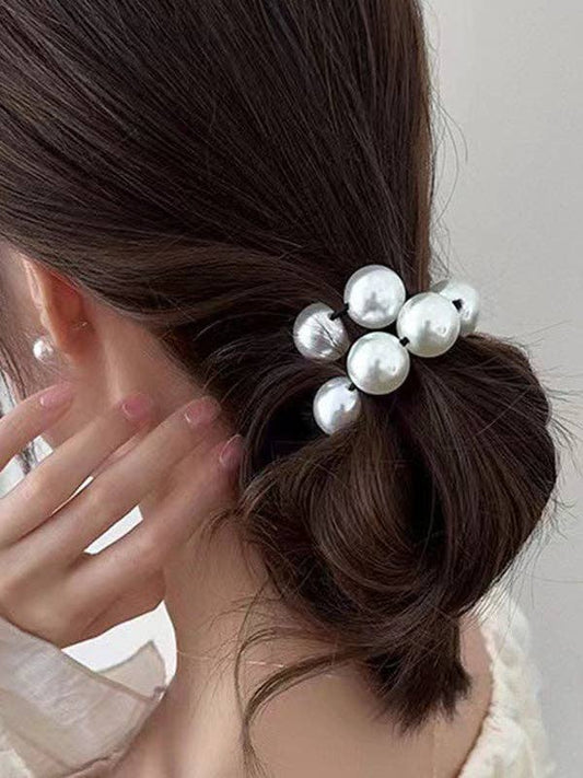 Faux Pearl Beaded Stretch Elastic Ponytail Holder