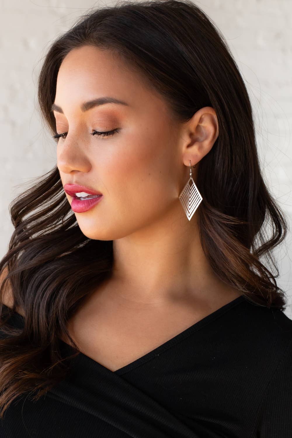 Silver Diamond Dangle Earrings