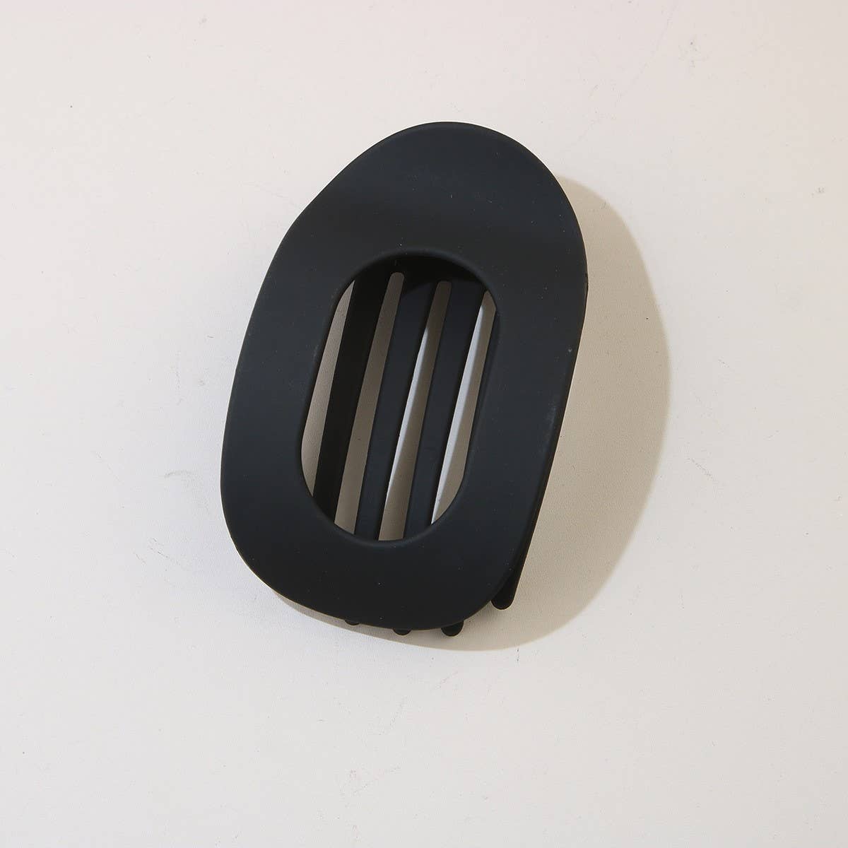 Matte Black Oval Flat Hair Clip