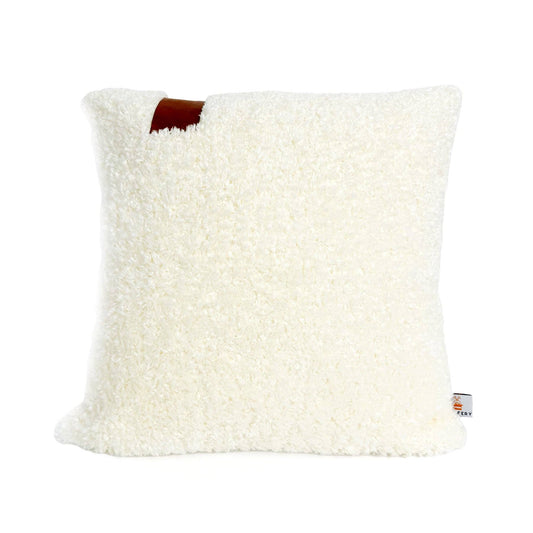 Cozy Teddy Throw Pillow, White