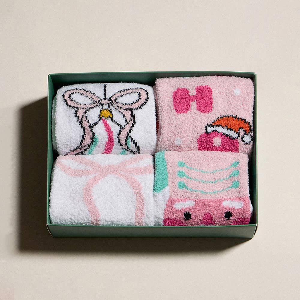 Christmas Bows Gift Socks Set