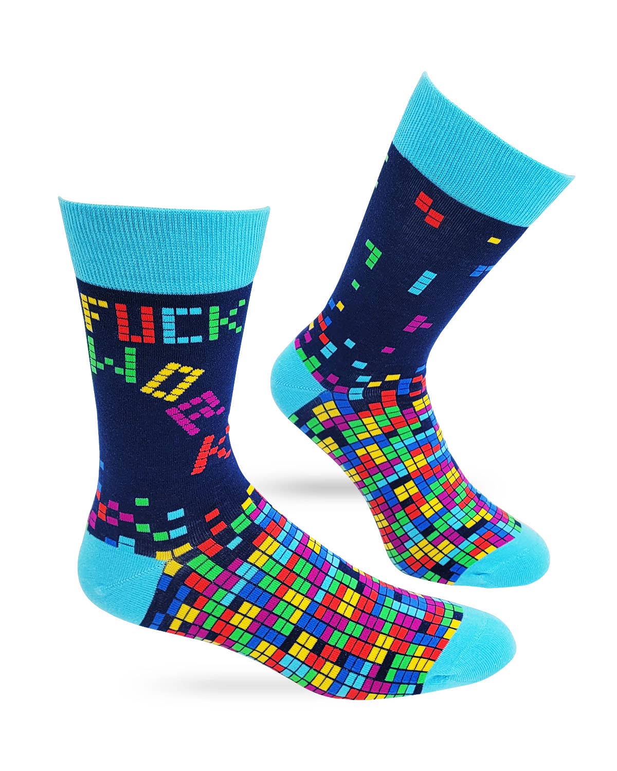 F*ck Work Men's Novelty Crew Socks with Video Game Theme