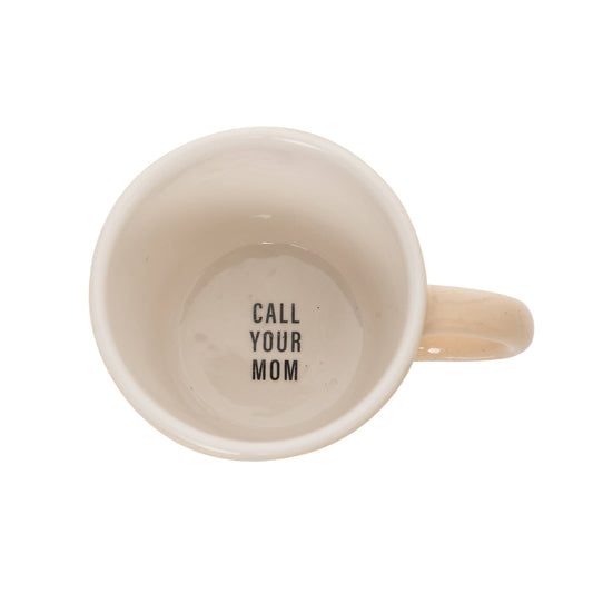 Gray "Call Your Mom" Friendly Reminder Mug