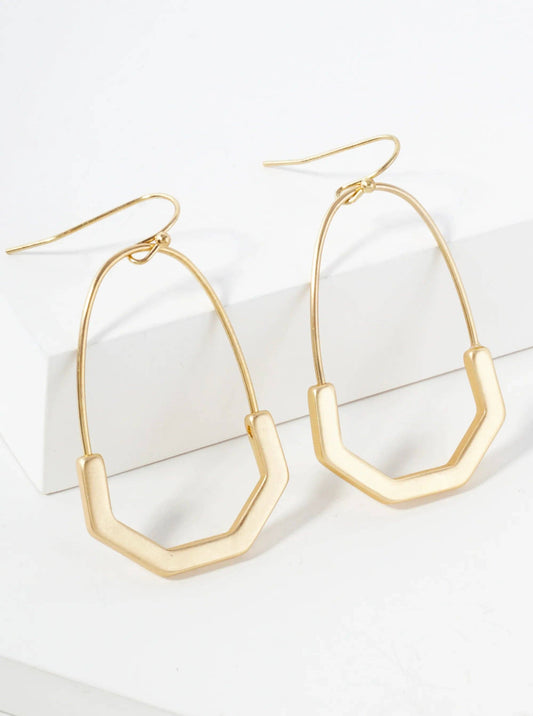 Matte Gold Lightweight Geometric Metal Earrings