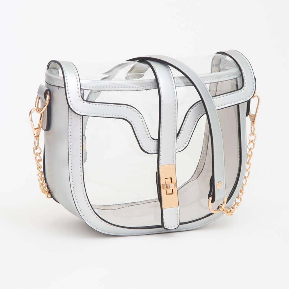 White Clear Transparent Saddle Bag