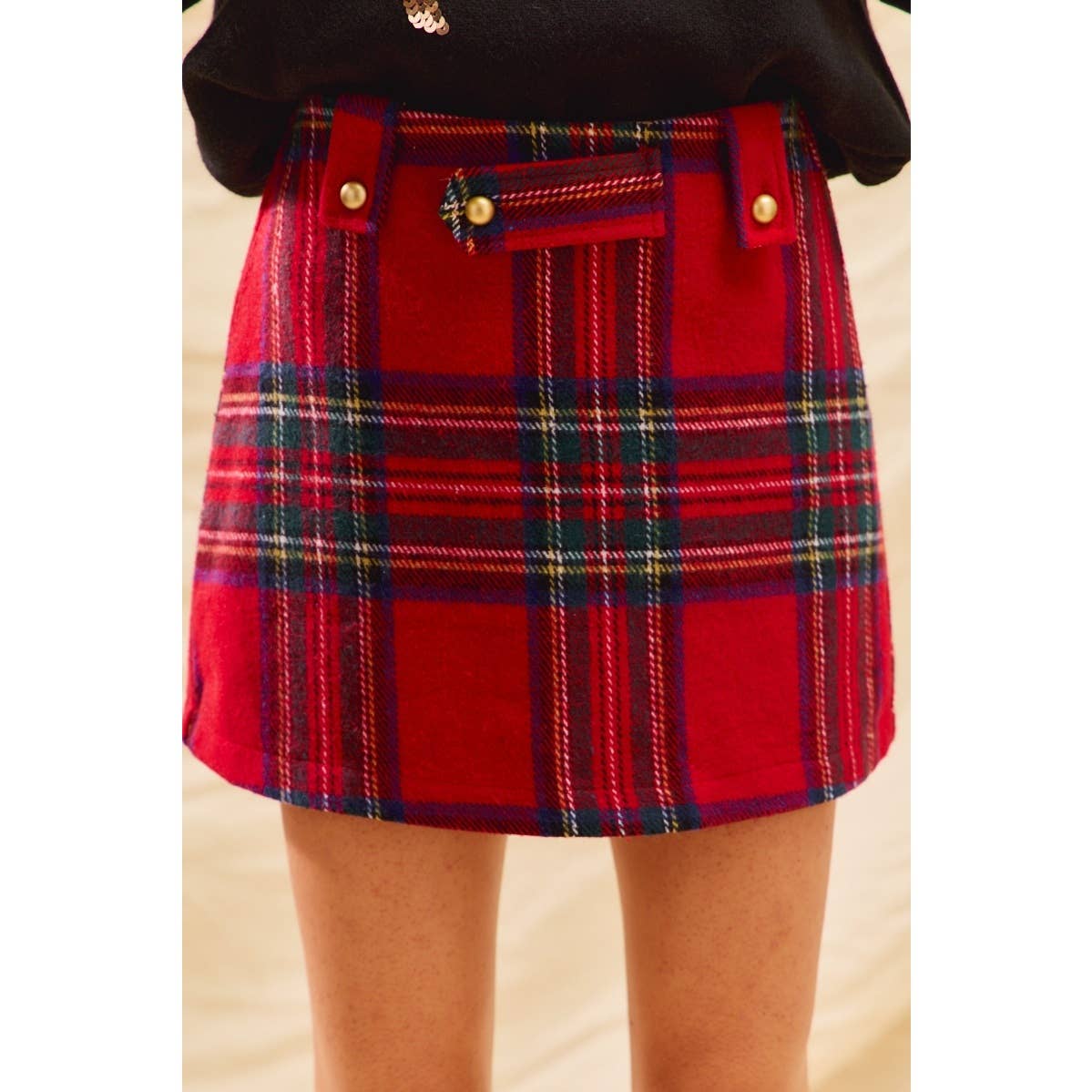 Hunter Green Plaid Holiday Skorts