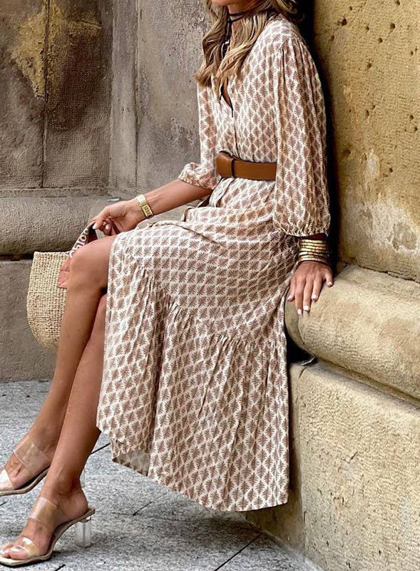 The retro floral belted button up dress fall dresses