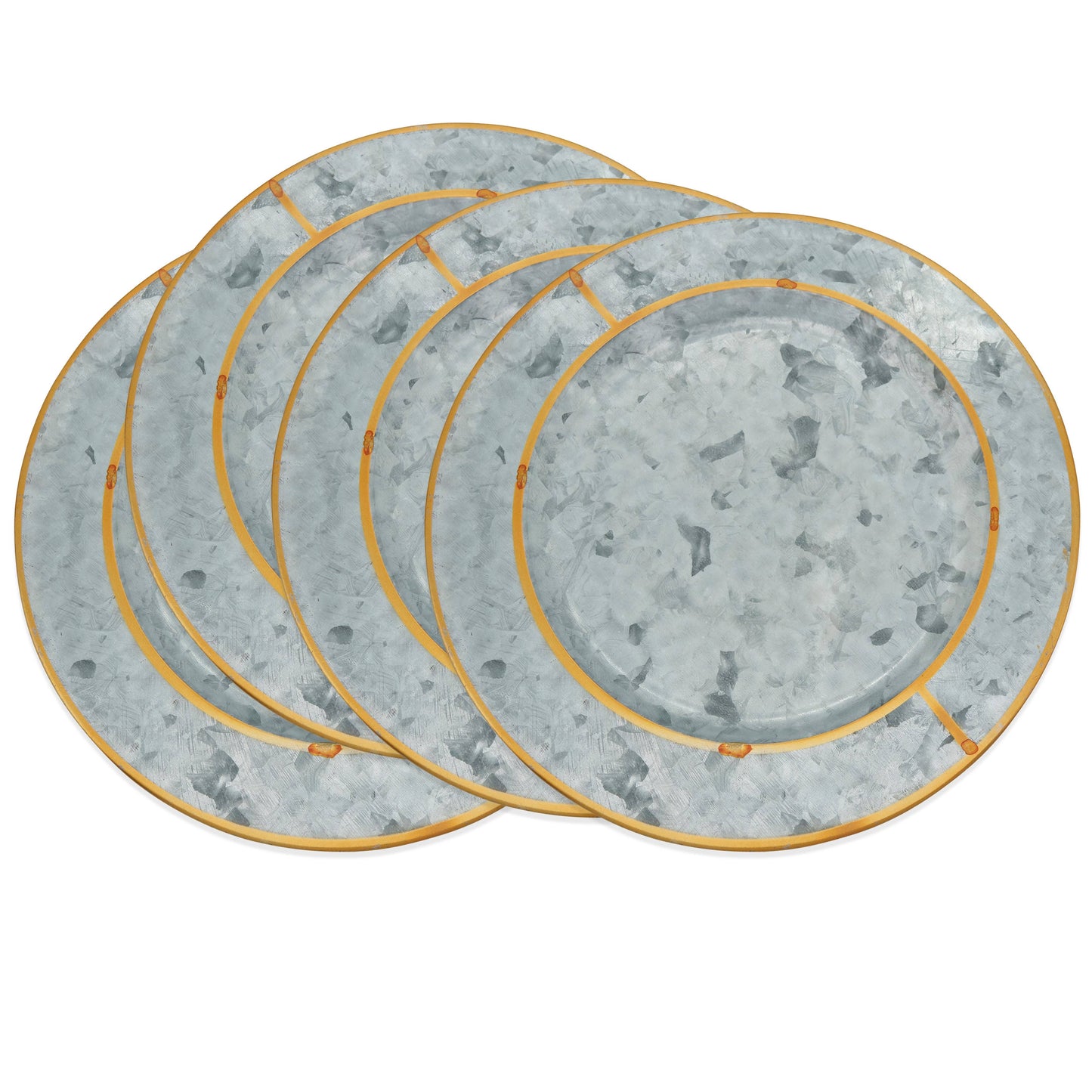 Gold Rim Galvanized Charger