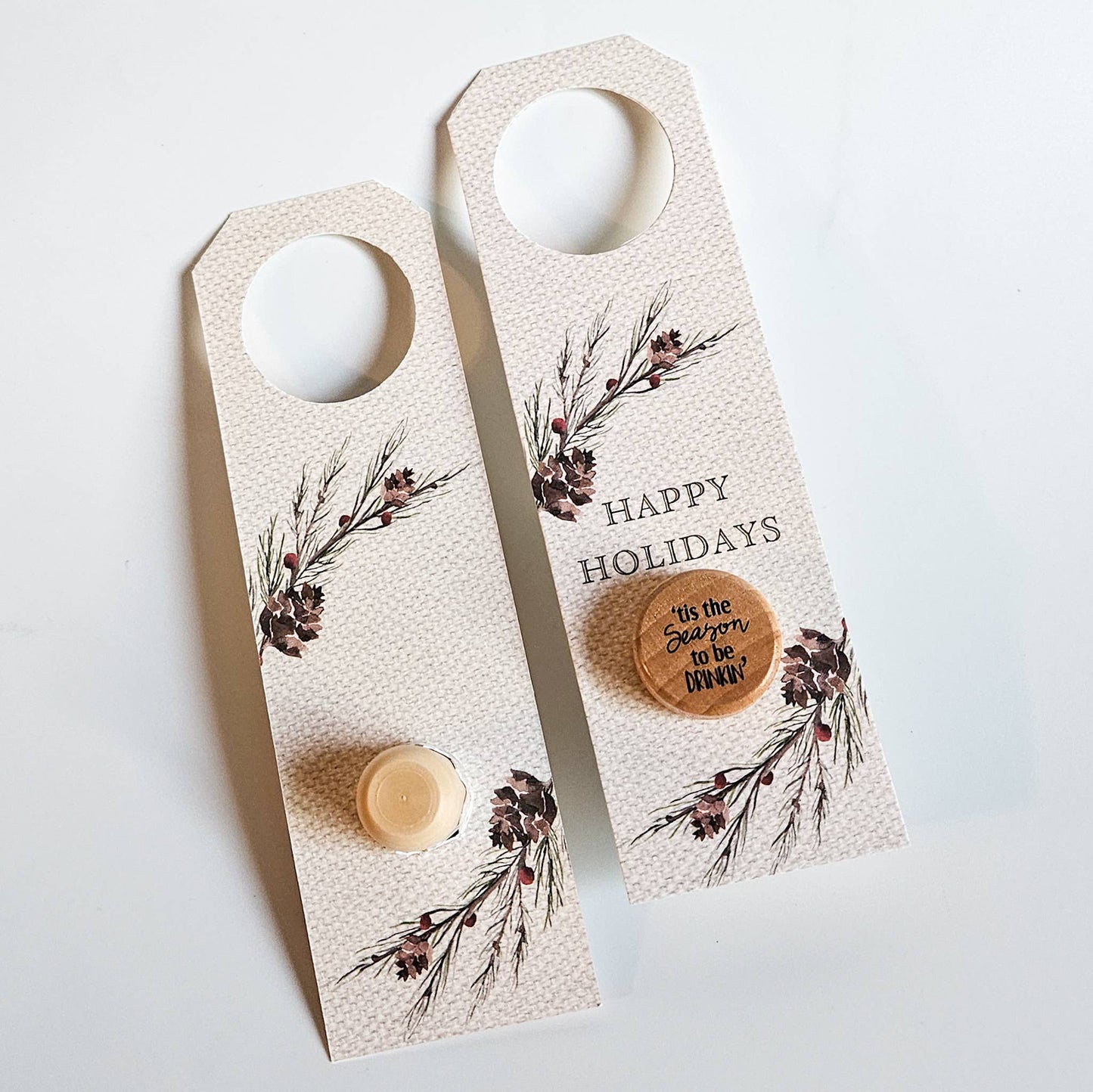 Holiday Gift Tag with Wine Stopper: Drinkin' Season