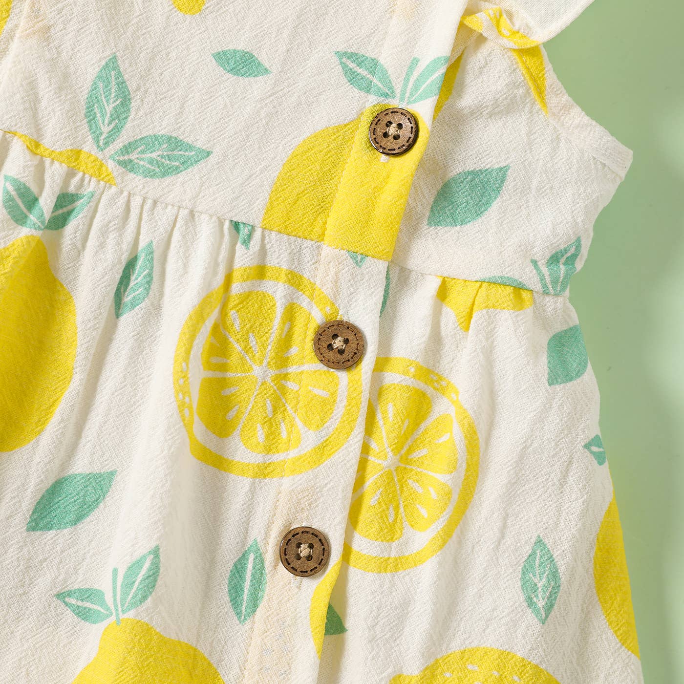 Baby Girl Allover Lemon Button Dress