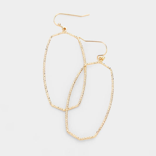 Gold Open Metal Earrings