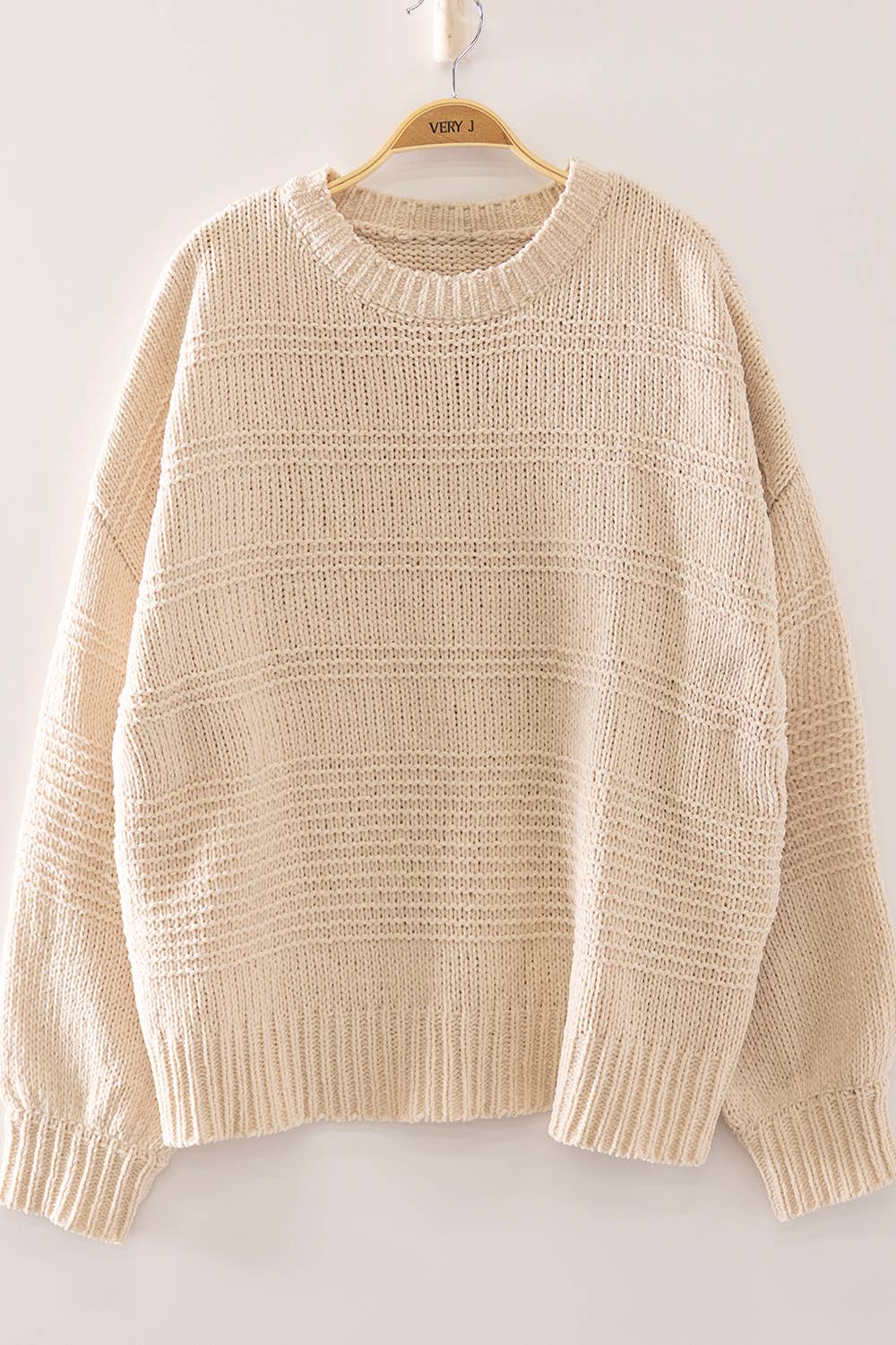 12W3747N-Boat Neck Oversized Knit Sweater: MOCHA / S-M-L/2-2-2