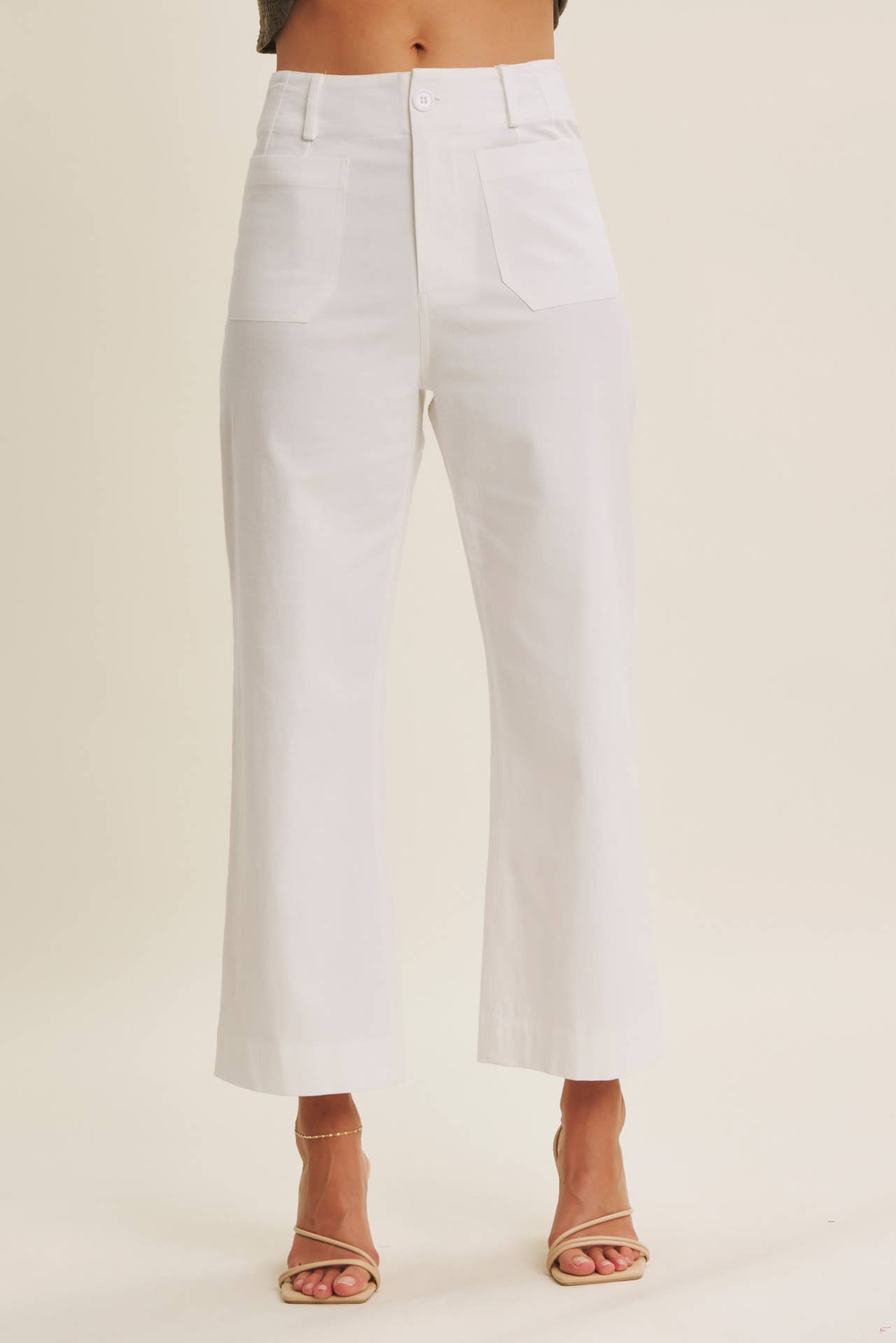 SEASONLESS STRETCHY COTTON LINEN ANKLE PANTS WITH POCKETS: LILAC / S