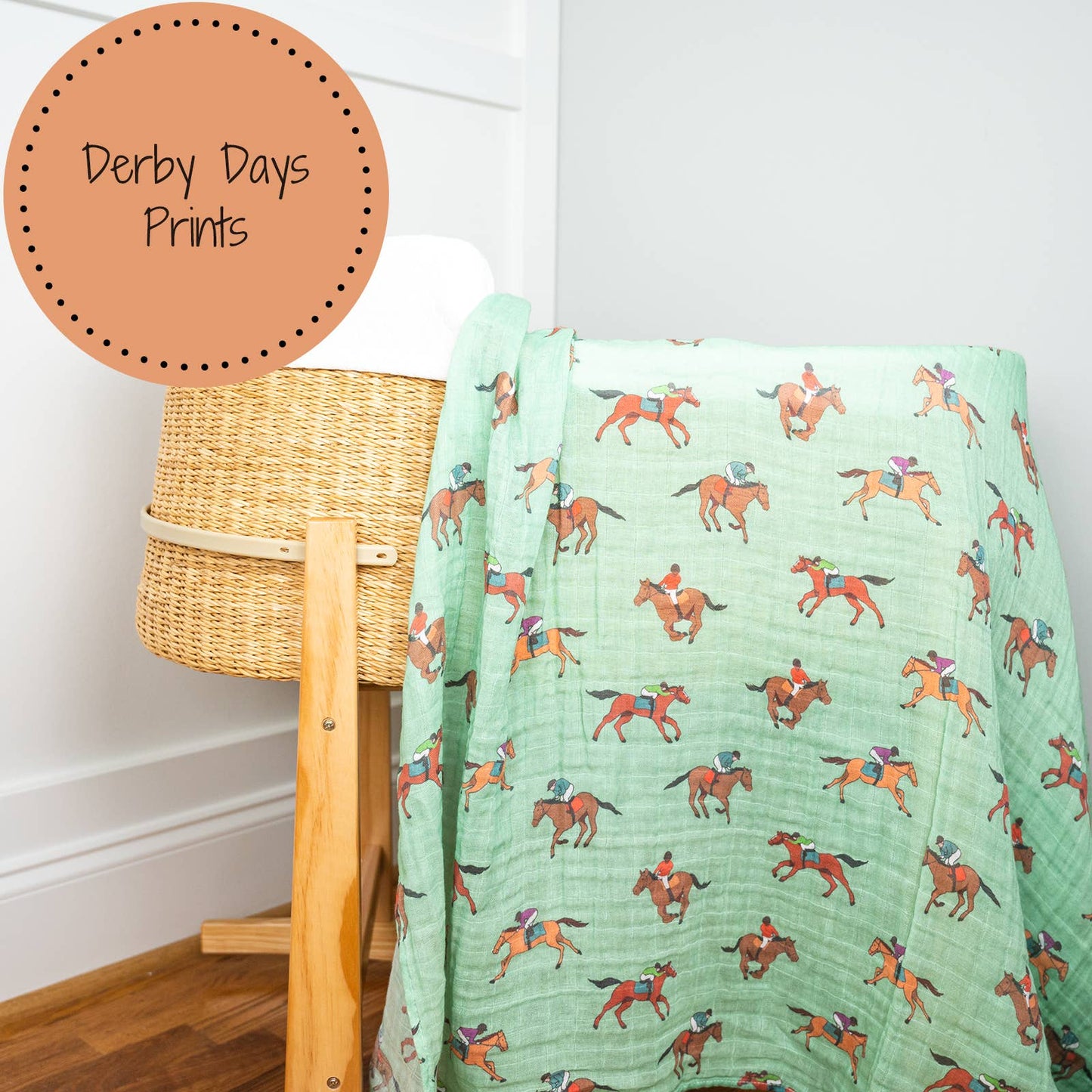 Derby Days Theme Baby Muslin Swaddle Blanket