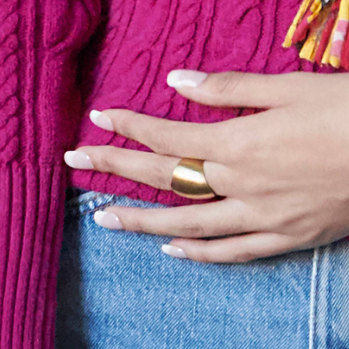 Elongated Dome Ring - Gold