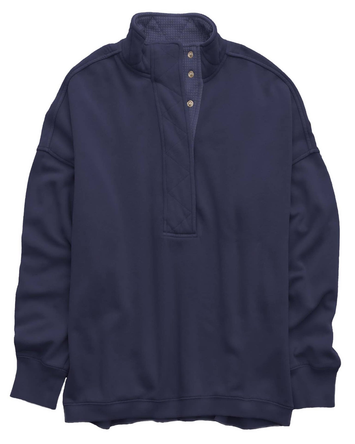 Half-Button Pullover Sweatshirt: Camel / Missy / S
