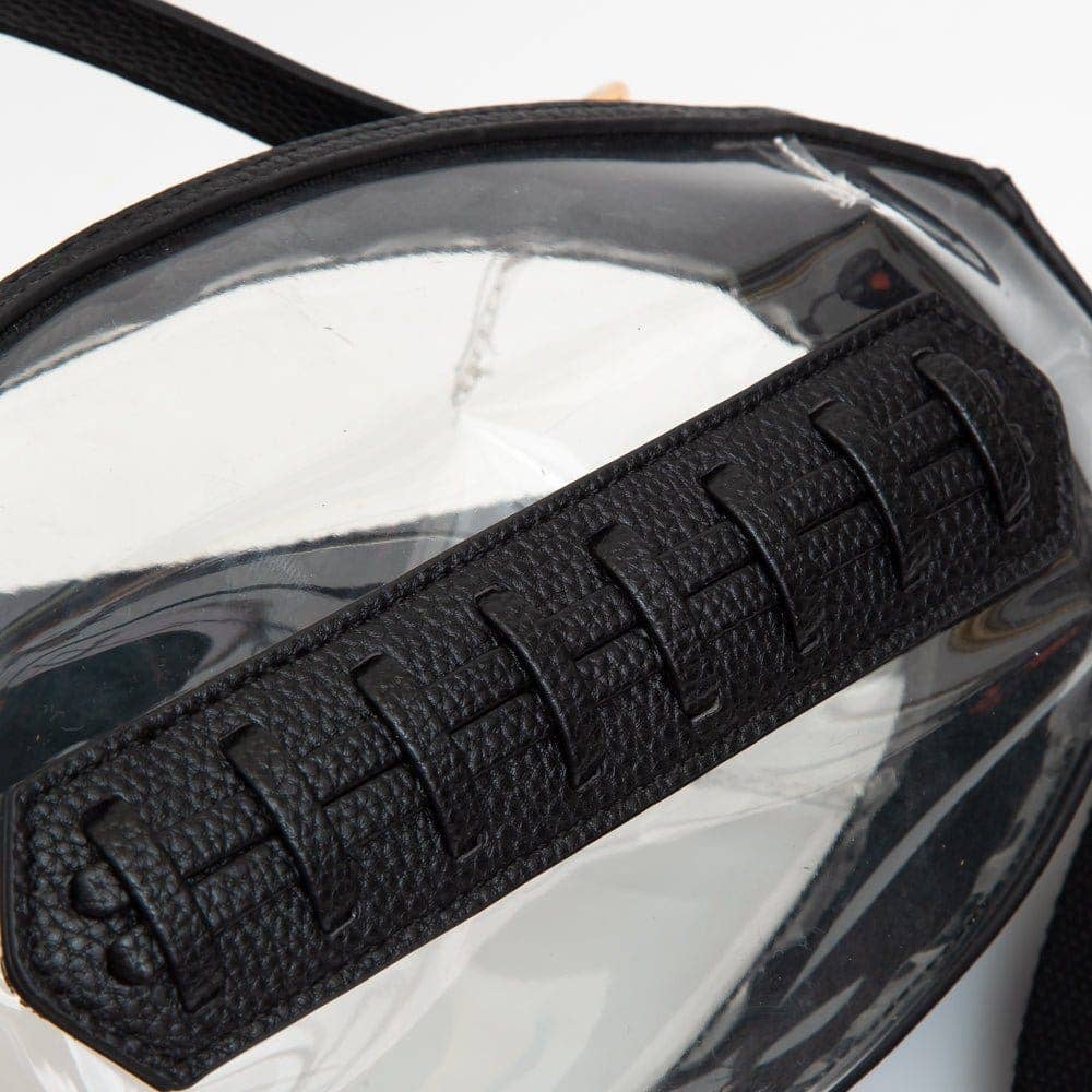 Black Clear Gameday Football Stitch Detail Crossbody Bag