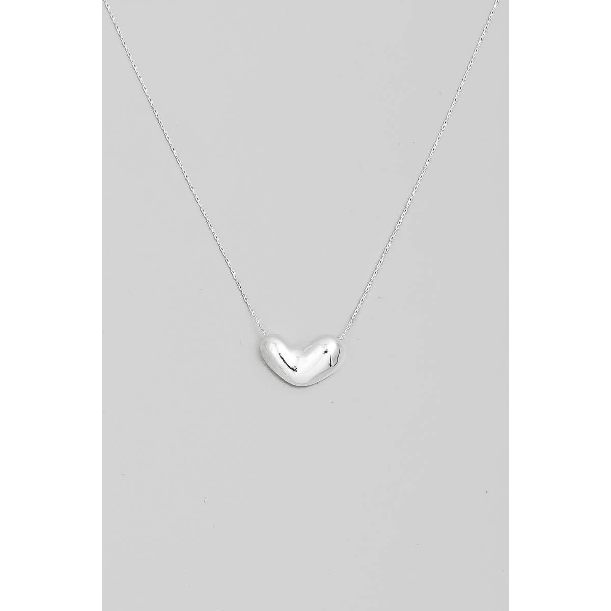 Silver Bubble Heart Pendant Necklace