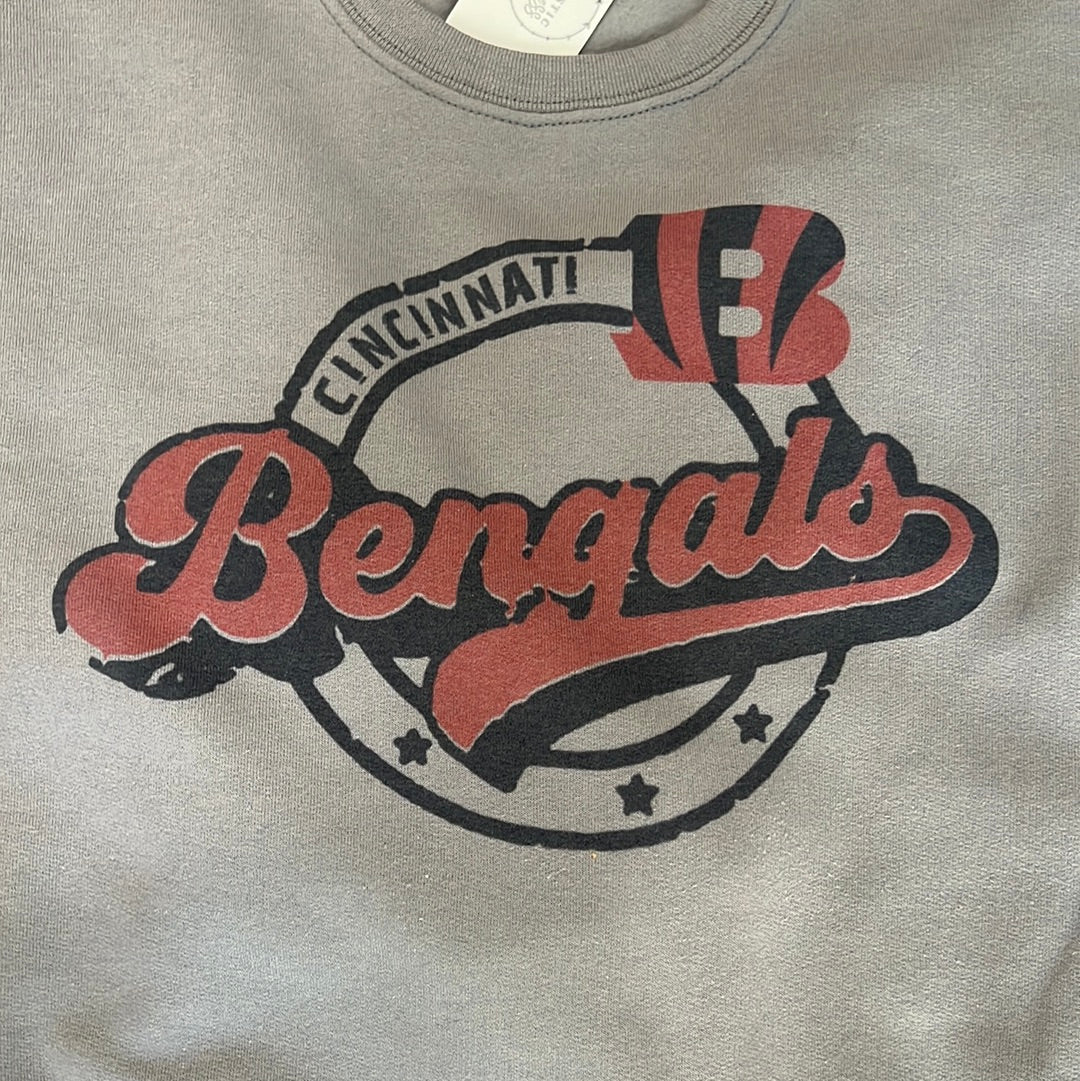 Throwback Vintage Look Circle Logo Bengals Sweatshirt