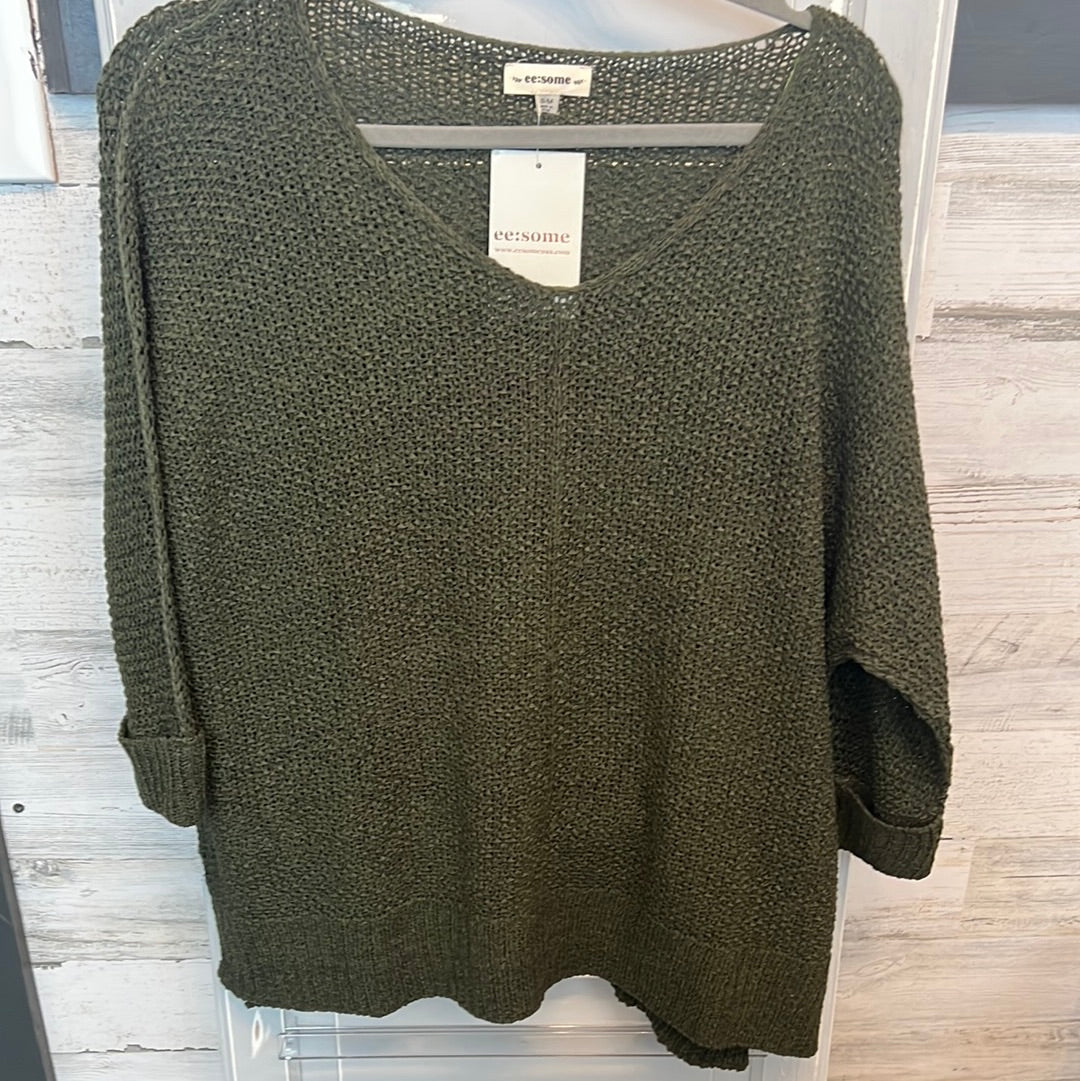 Olive Green Lightweight Knit Top