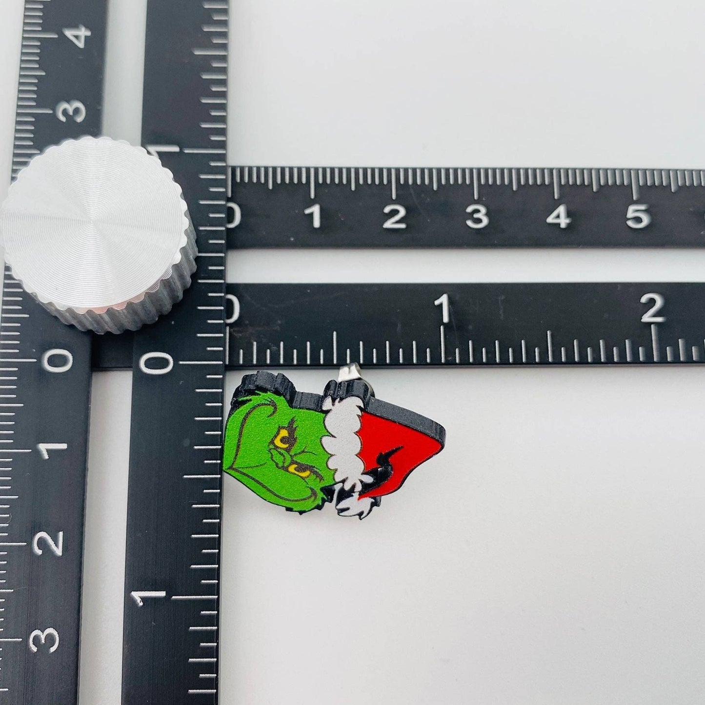 Grinch with Christmas Hat Acrylic Ear Studs