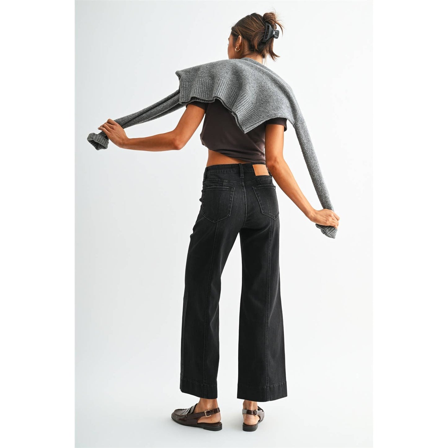 Mica Denim Dune High-Rise Wide Ankle Trouser Hem