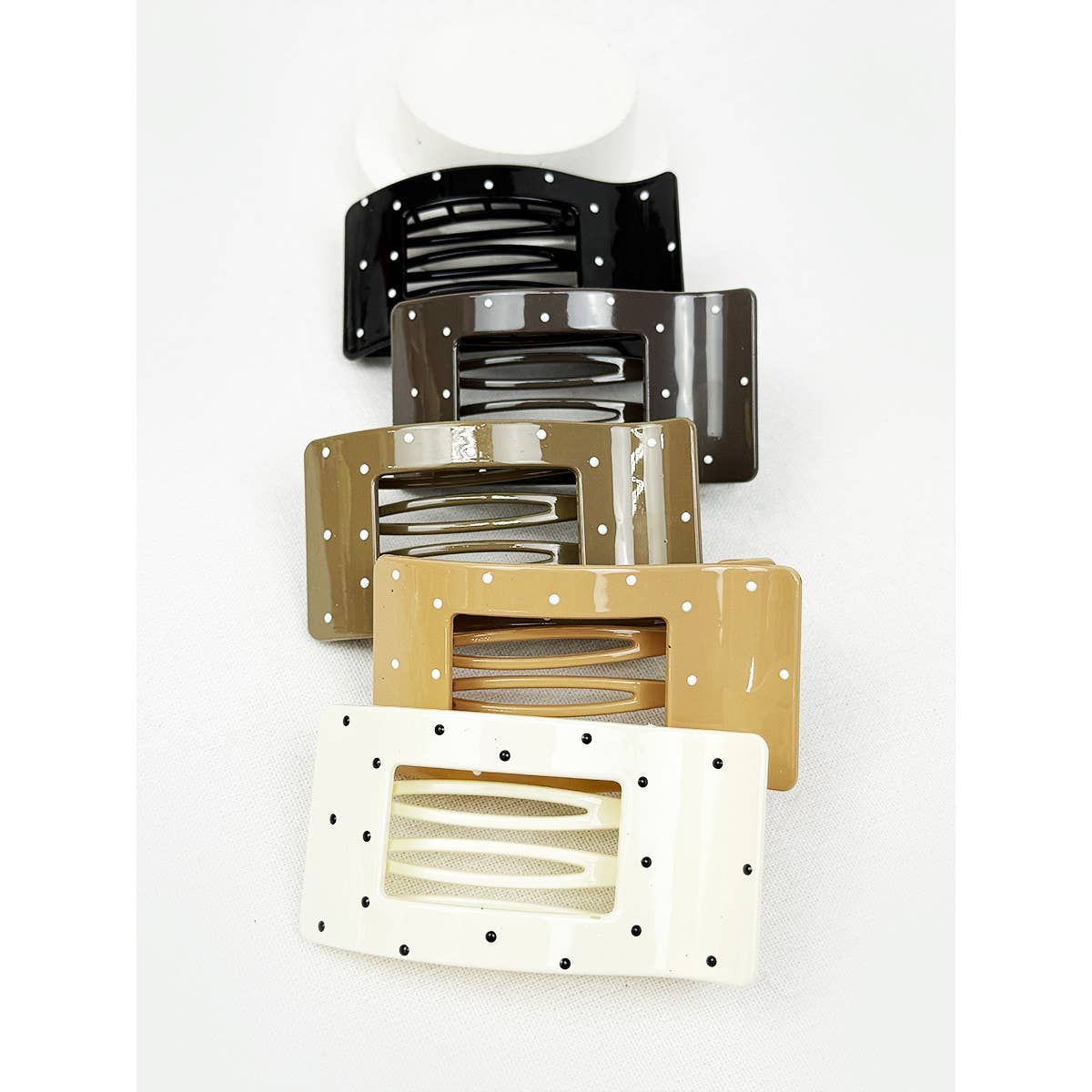 Neutral Tone Rectangle Shape Flat Hair Clip