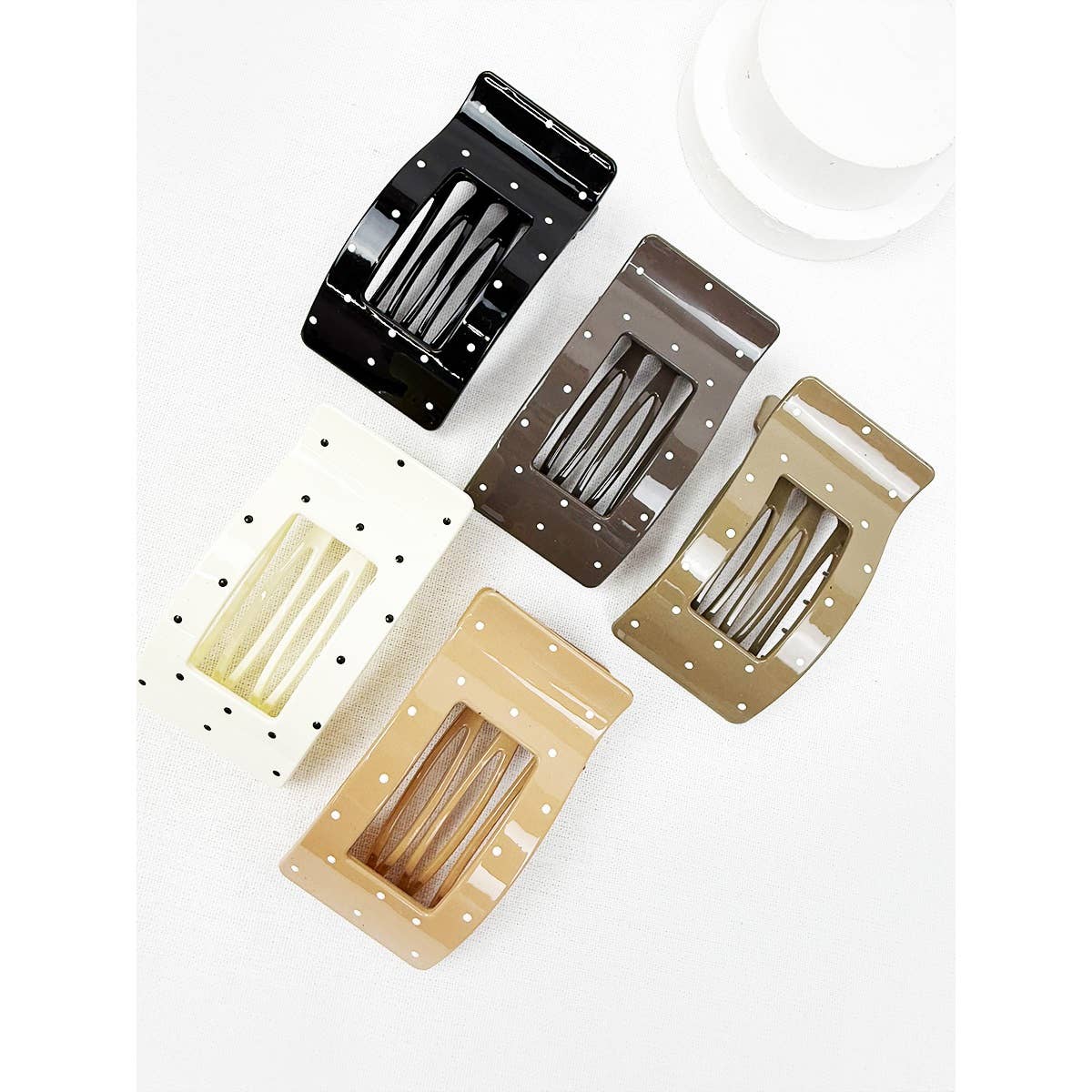 Neutral Tone Rectangle Shape Flat Hair Clip