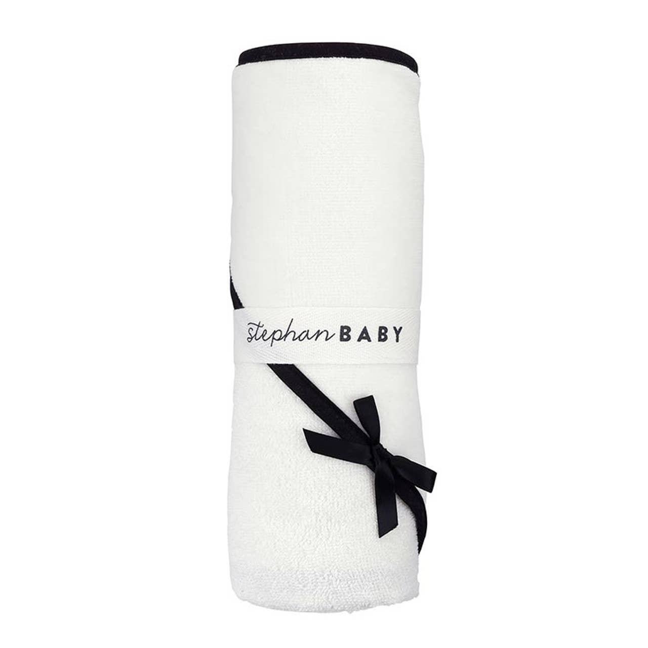 Hooded Towel - Ivory with Bow: 100% Cotton / 29" SQ