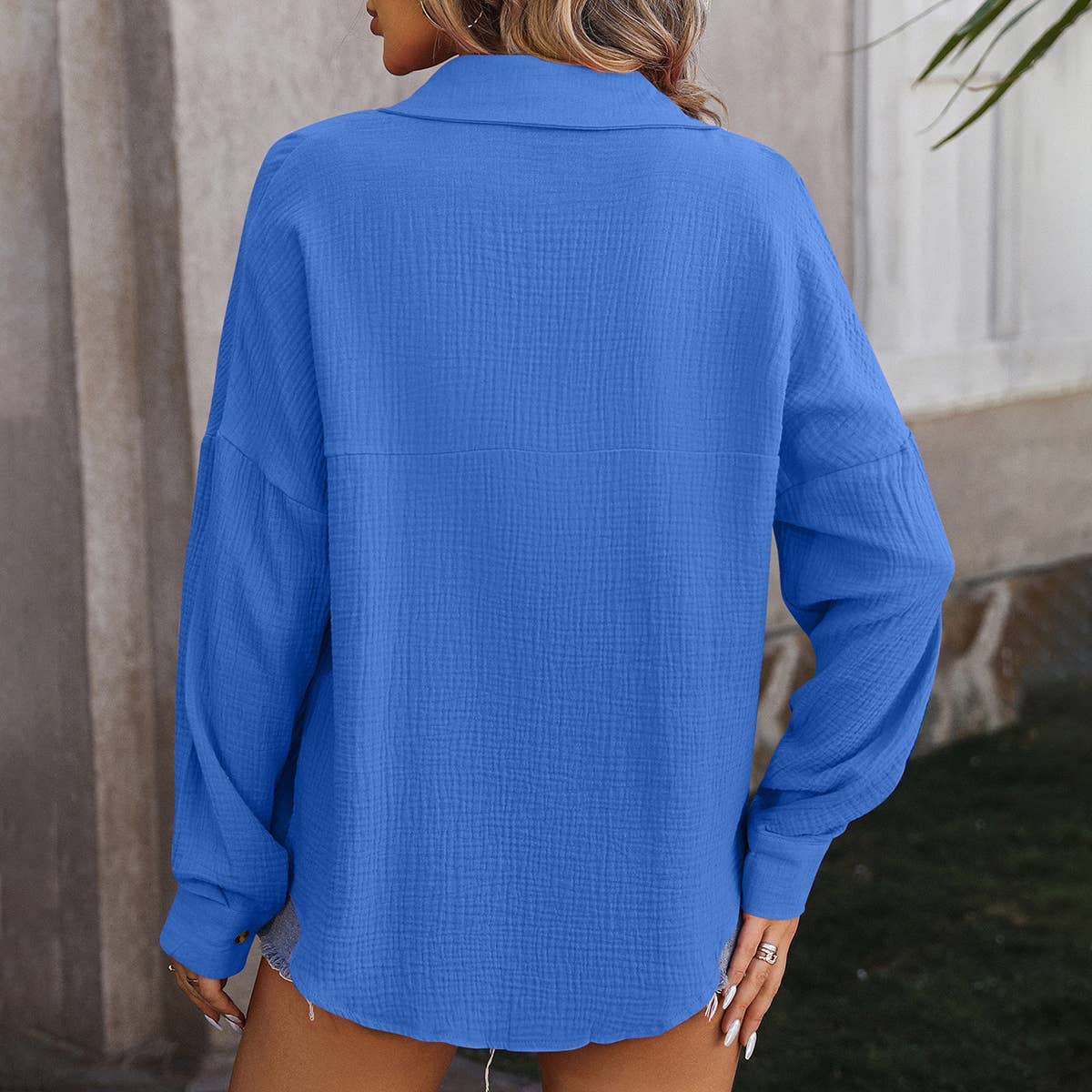 Blue Long Sleeve Button Up Shirt