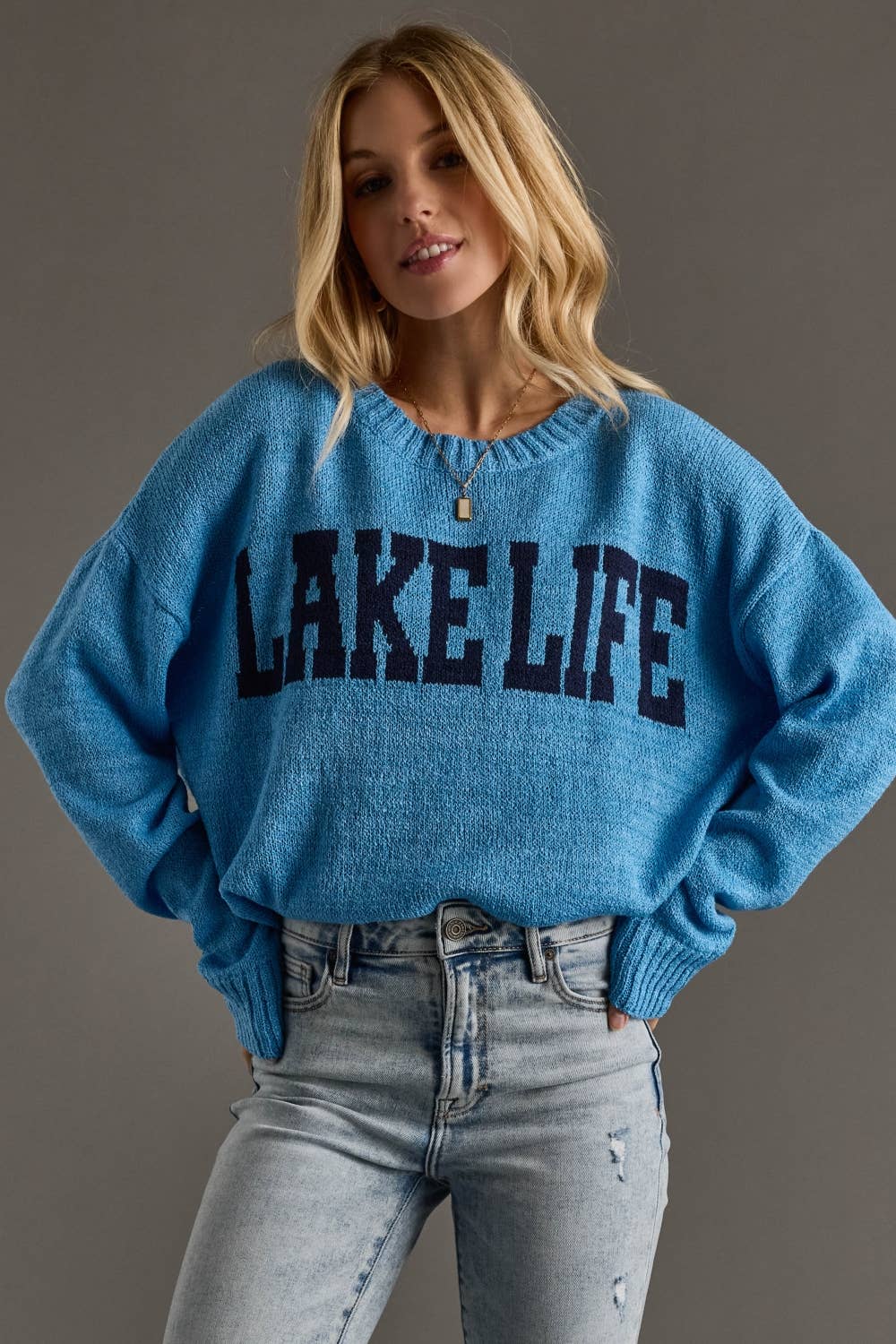 Panache Apparel Co. Blue Lake Life Lightweight Sweater