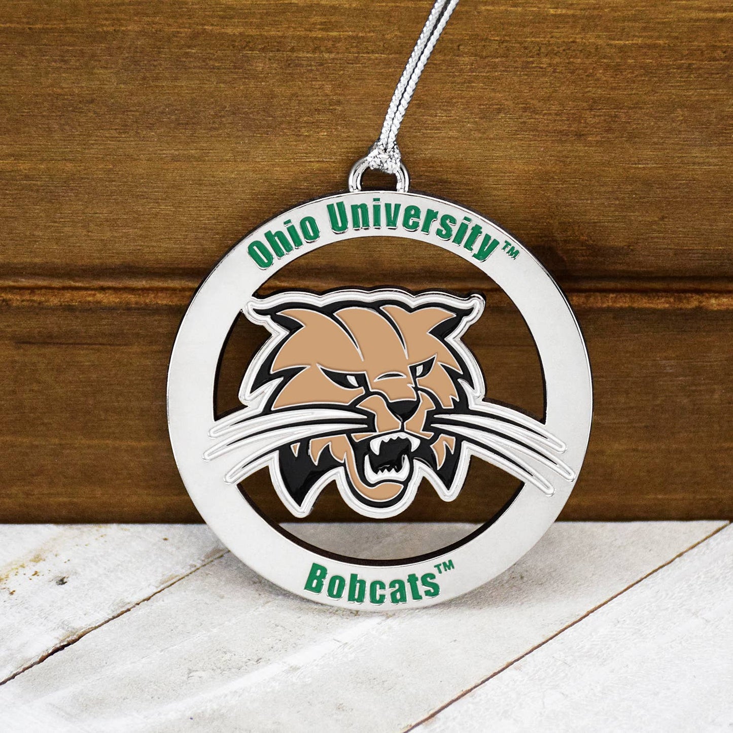 University of Ohio Bobcats Silver Ornament