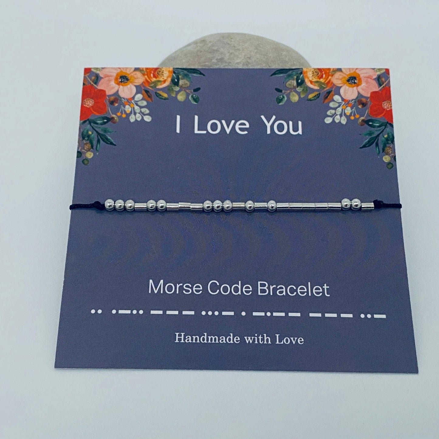 Morse Code Stretch Bracelet: "I Love You"