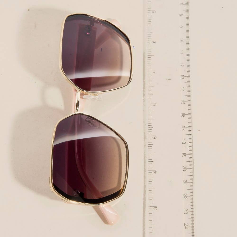 Metallic Frame Gradient Lens Sunglasses