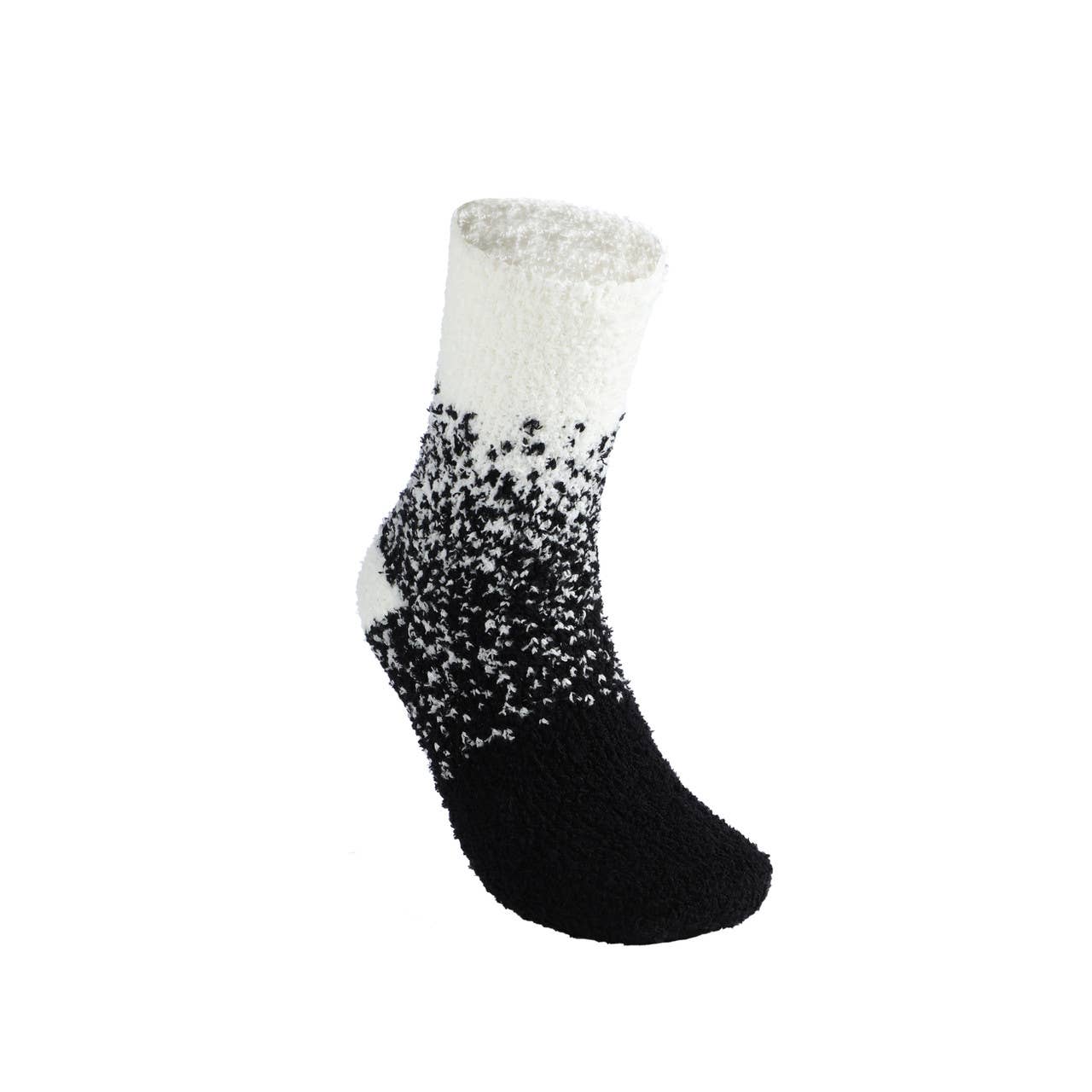 Black/White Ladies Fuzzy Socks: 3 Pair Set