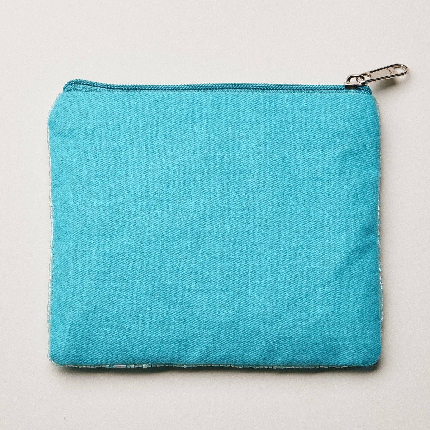 Turquoise Beaded Sequin Cocktail Coin Pouch