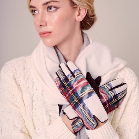 Plaid Touch Screen Gloves