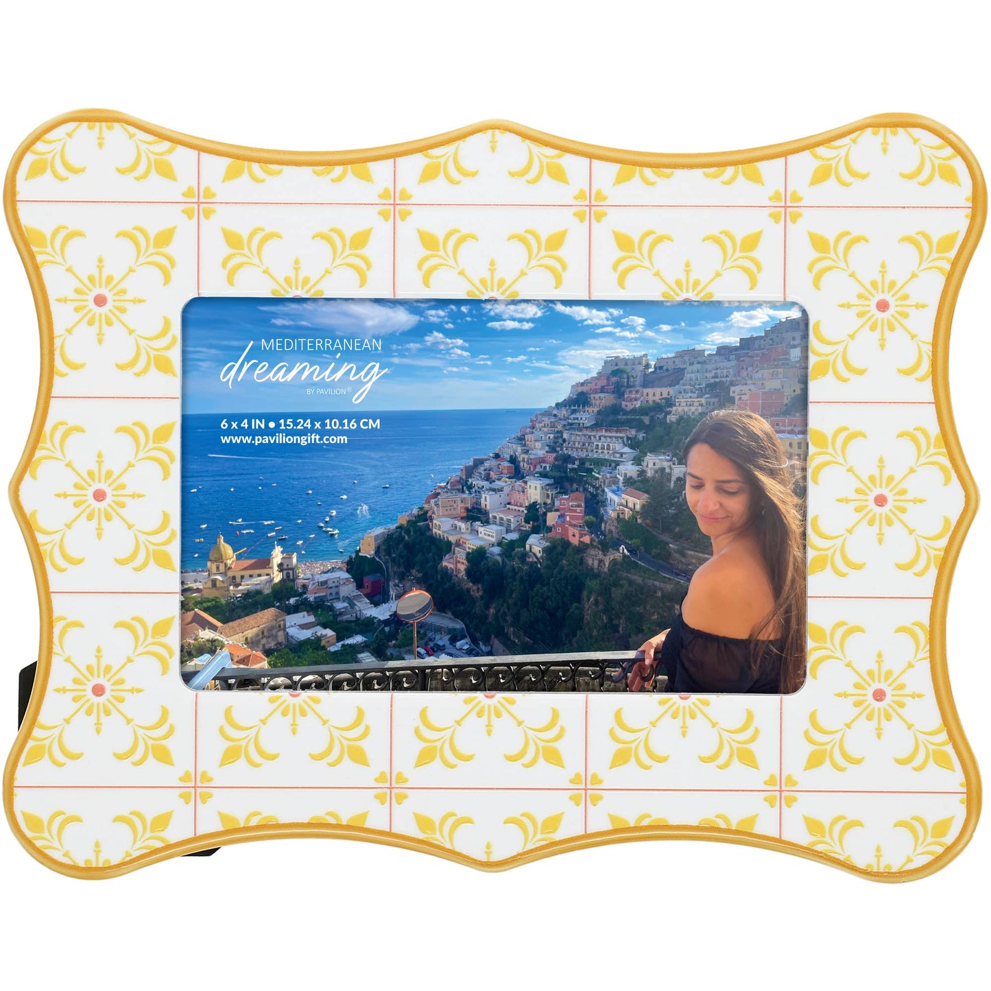 Yellow Pattern - 8.25" x 6.5" Picture Frame (6" x 4" Photo)